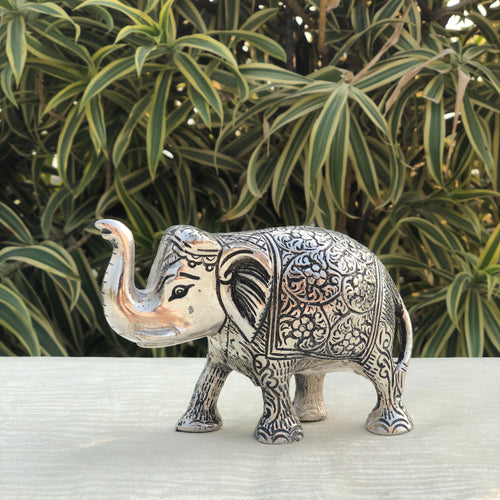 Baby Elephant Statue- Silver