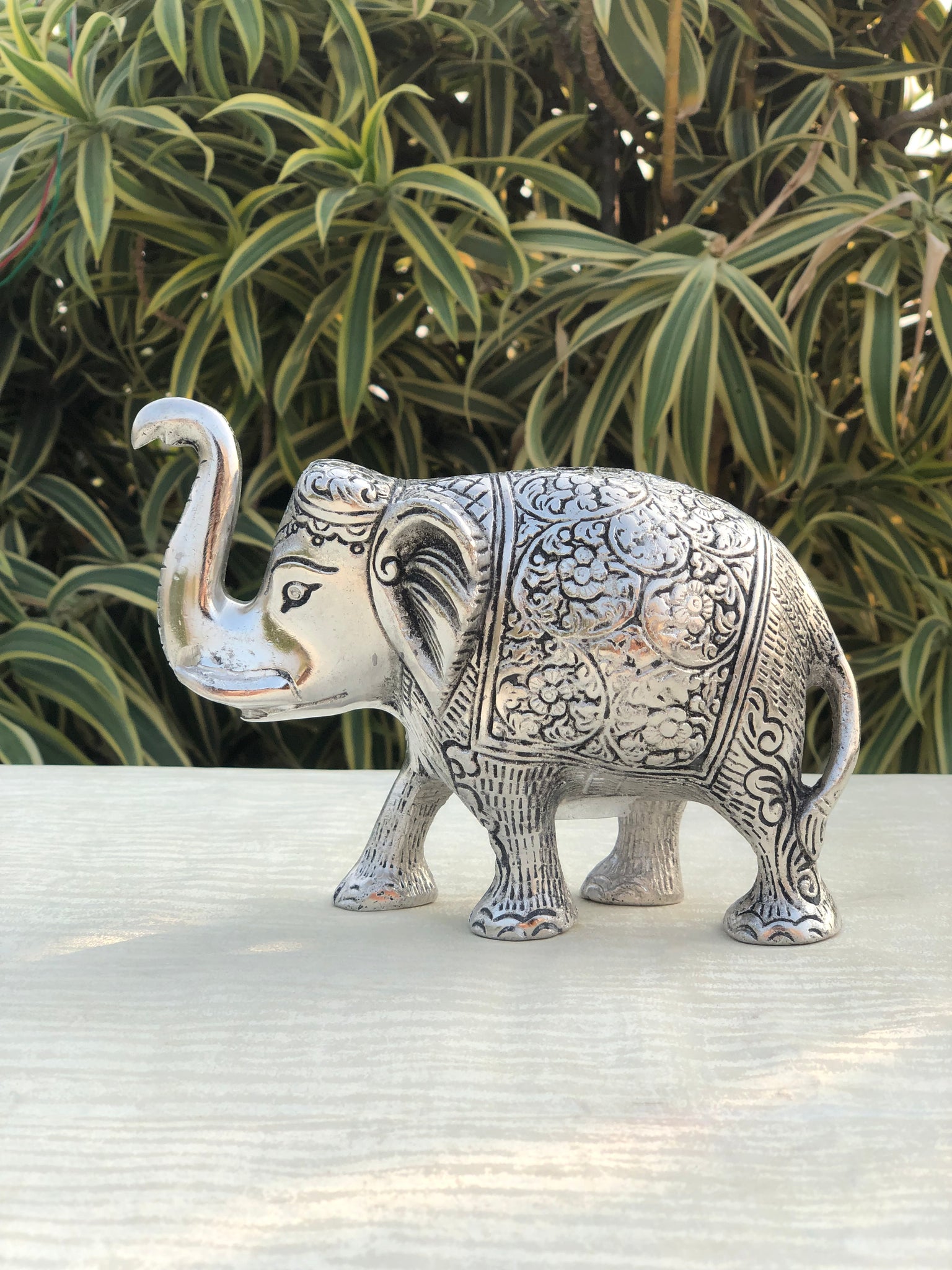 Baby Elephant Statue- Silver