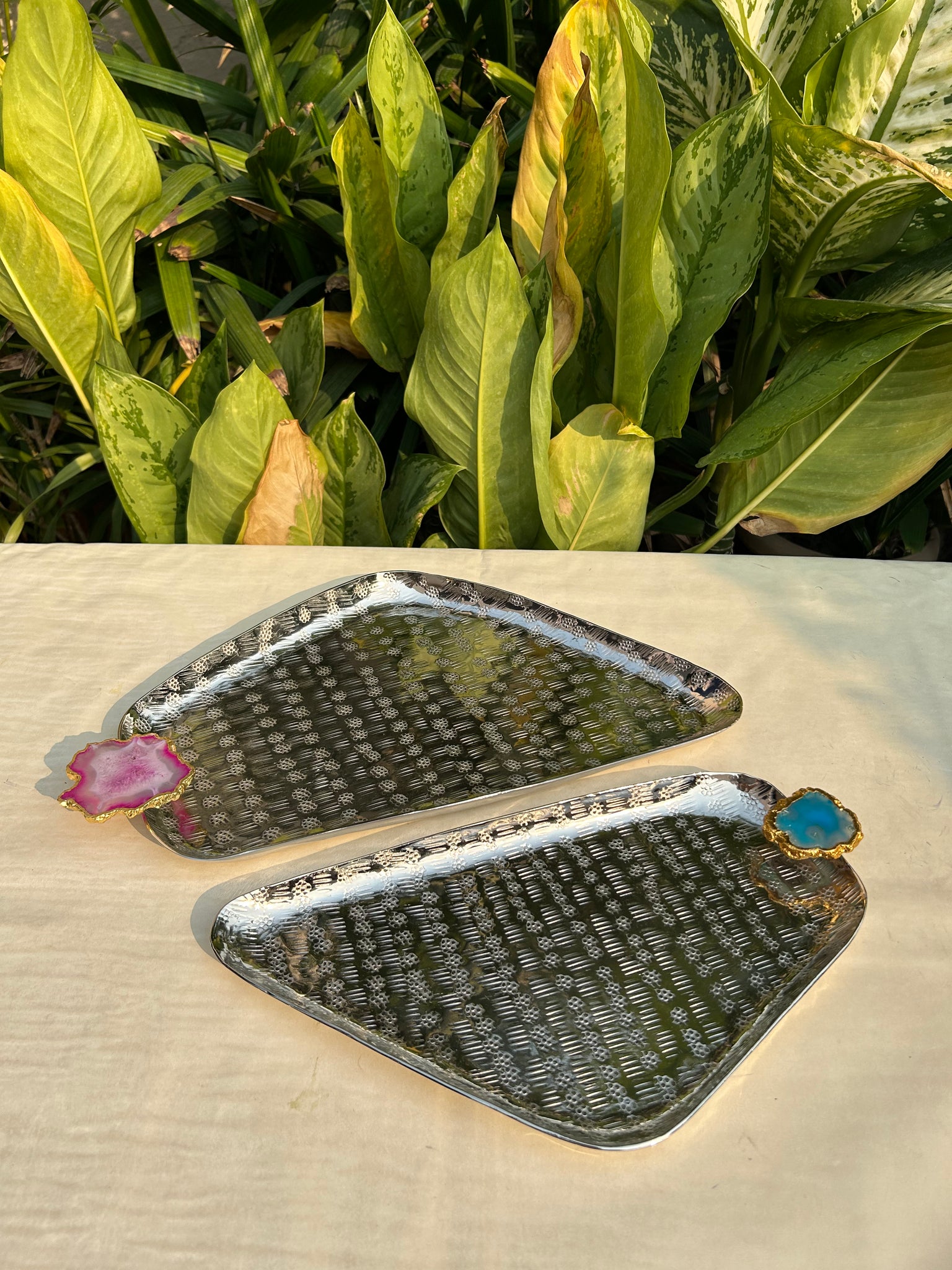 Agate Stone Tray- Triangle