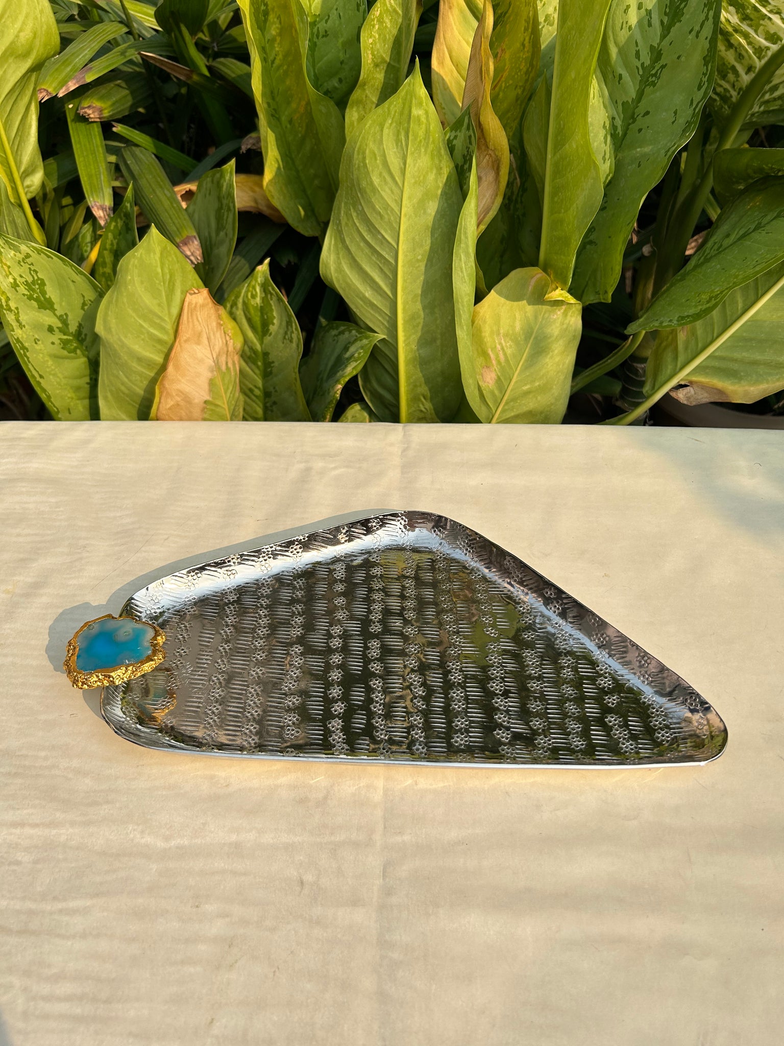 Agate Stone Tray- Triangle