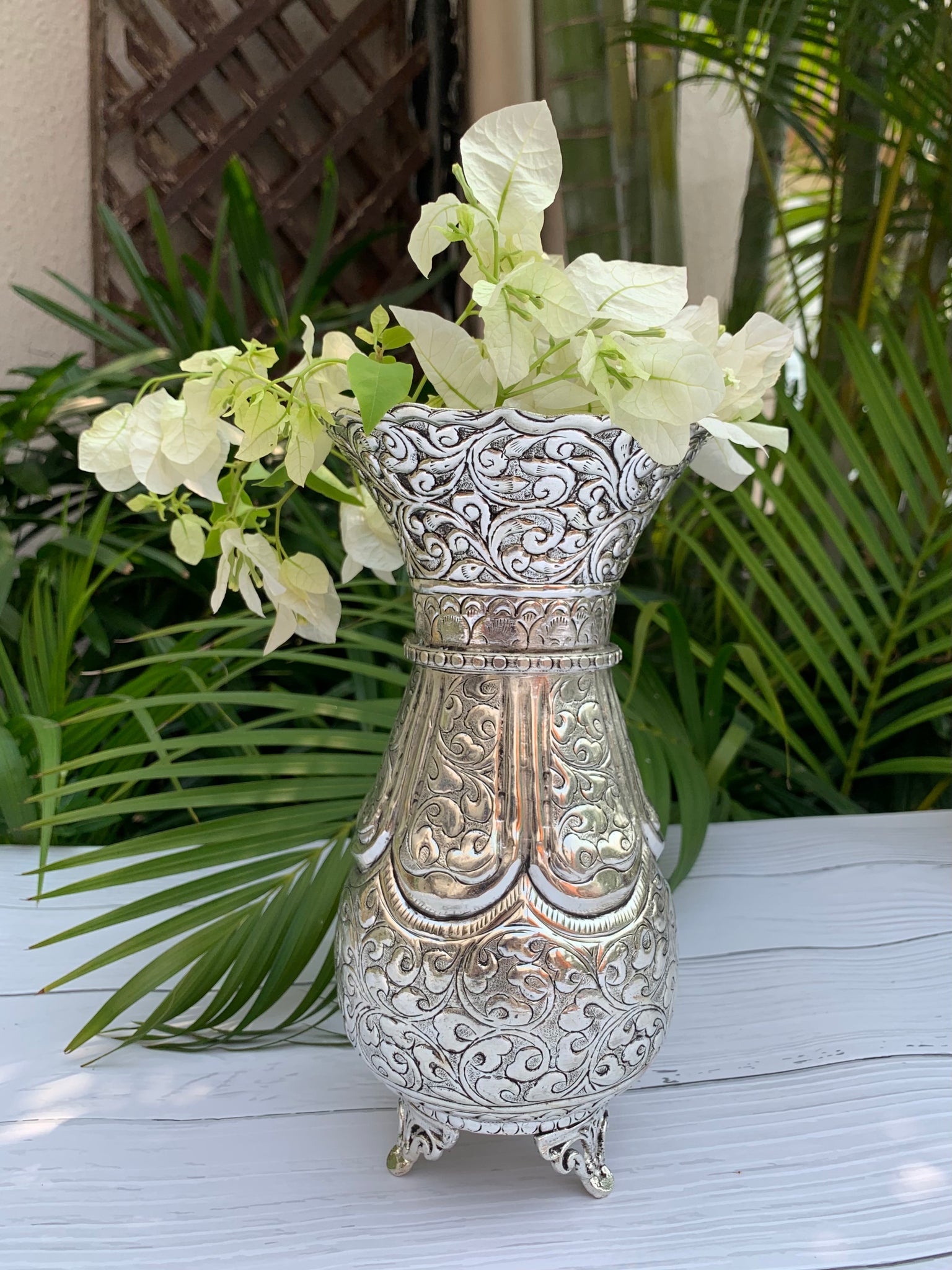 German Silver Flower Vase