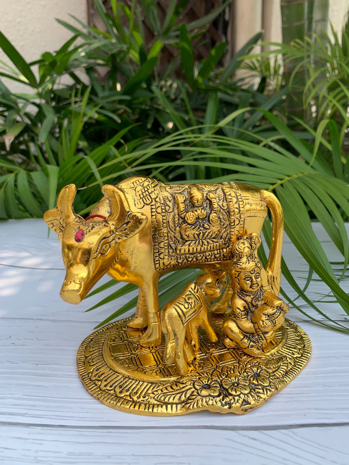 Cow and Calf with Gopal- Gold - Barn 14