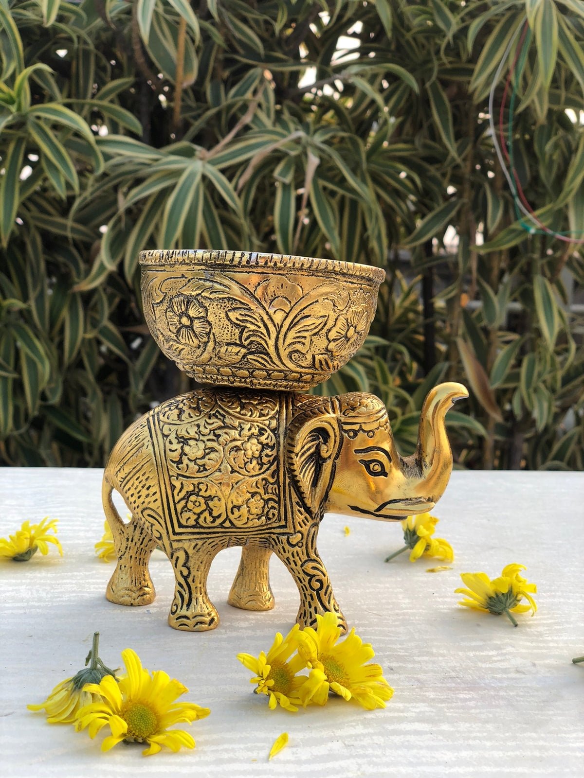 Elephant with Bowl- Gold - Barn 14